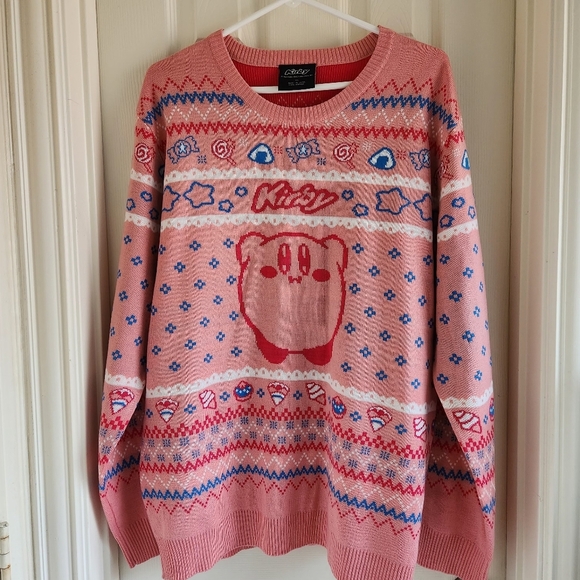 Nintendo Kirby Portrait Holiday Sweater - BoxLunch Exclusive Size XL - Picture 1 of 7